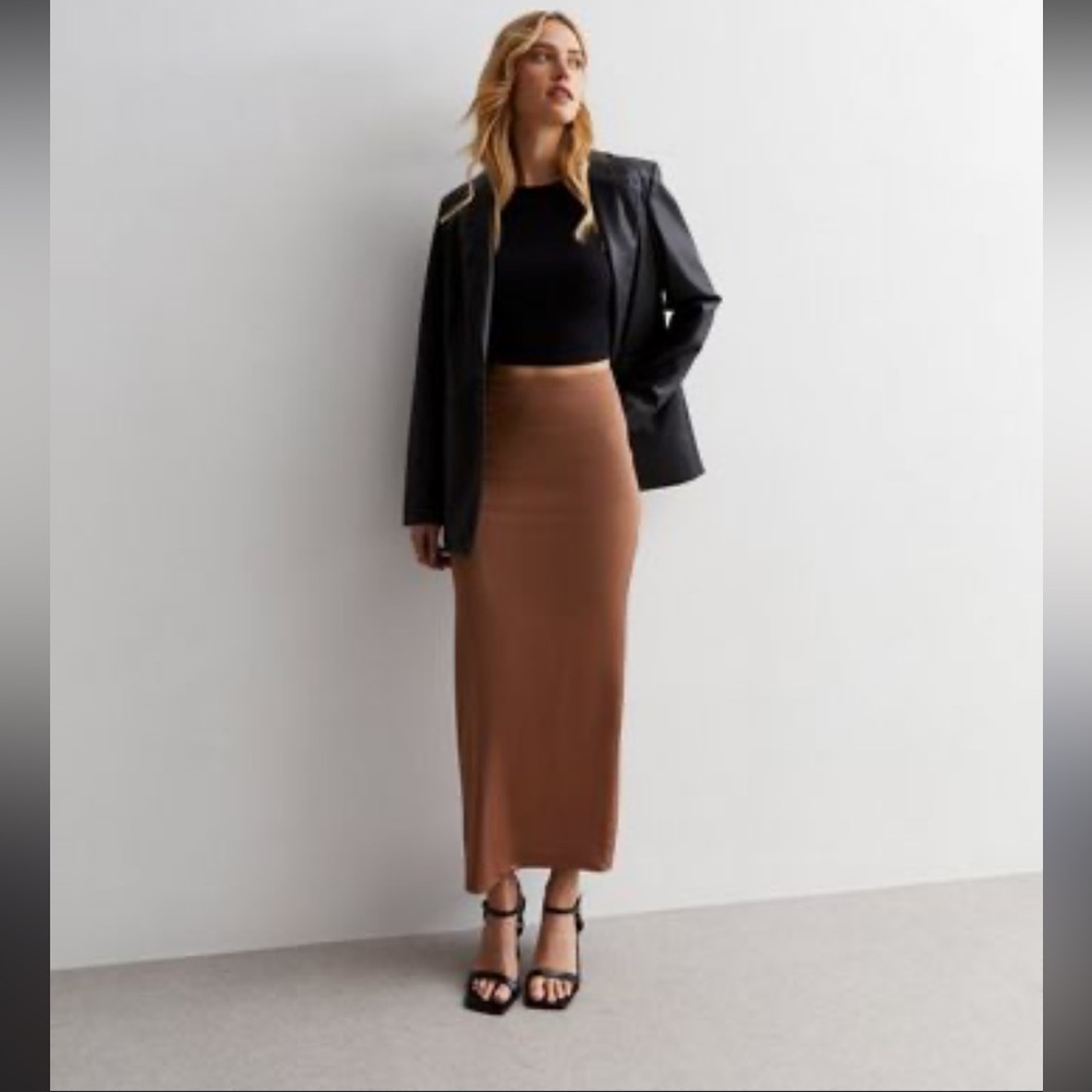Free People Camel Midi Skirt